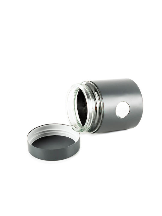 Muhler Muhler Glas Lebensmittelgläser & Behälter Zuckervase Kaffee Tee mit Deckel Grau 550ml 1 Stück