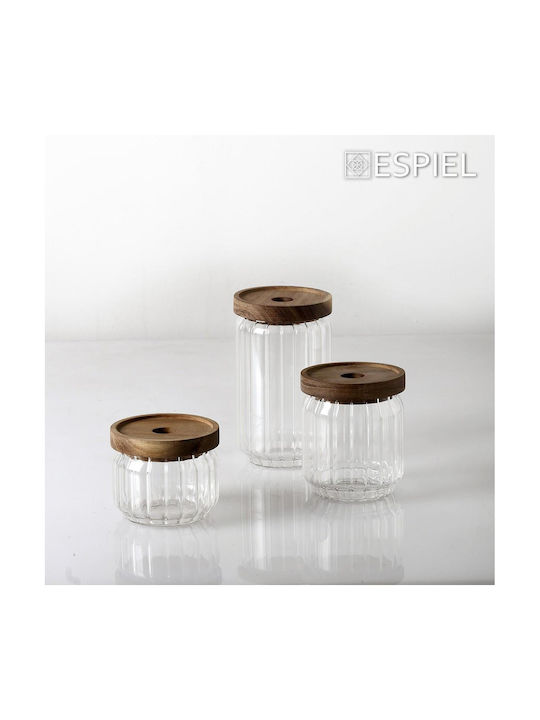 Espiel Vase General Use with Lid Glass Transparent 350ml