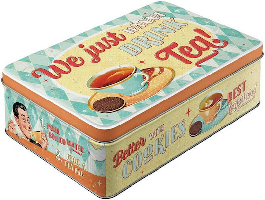Nostalgic Art Nostalgic Box für Tee mit Deckel Metallisch 16x7x23cm Nostalgic Art Nostalgic Box für Tee mit Deckel Metallisch 16x7x23cm