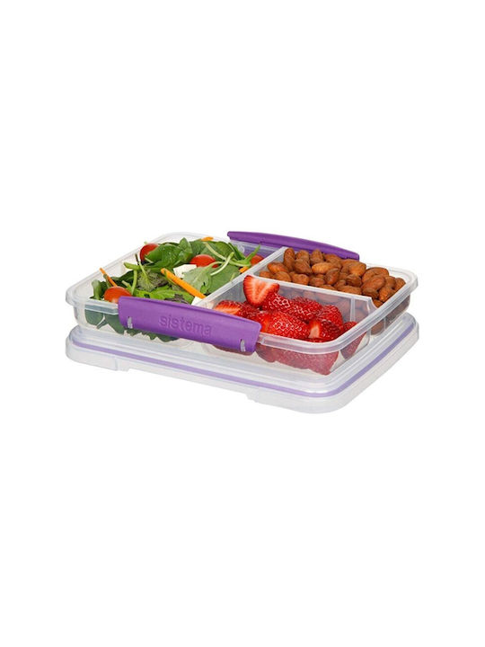 Sistema Multi Split Lunch Box Plastic Μωβ 820ml 1pcs