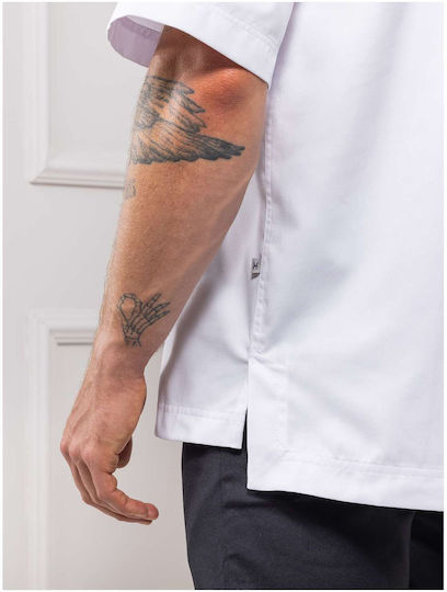Le Nouveau Chef Bluse Koch Baumwolle Herren Weiß mit Kurzärmelig