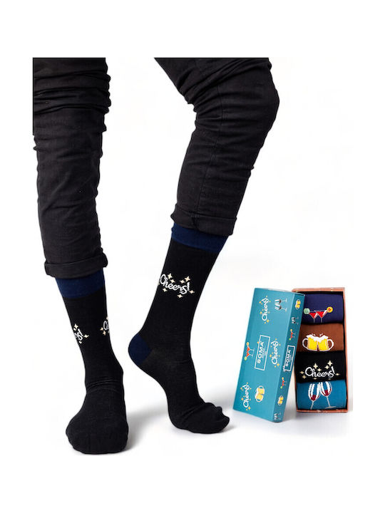 Closet22 Ανδρικές Κάλτσες με Σχέδια Πολυχρωμο 4Pack