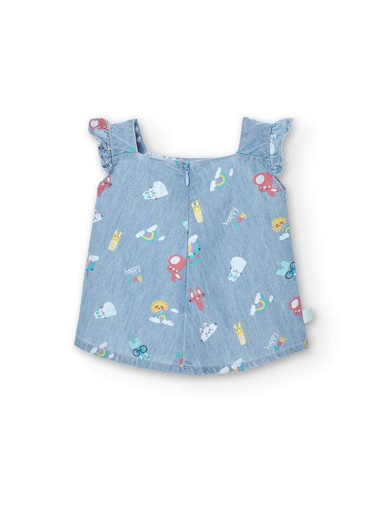 Boboli Παιδικό Φόρεμα Τζιν Μπλε