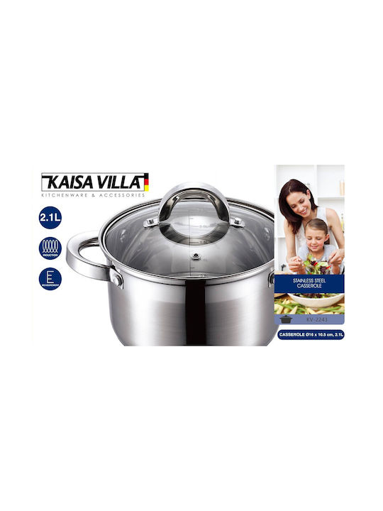 Kaisa Villa Deep Stainless Steel Pot 2.1lt / 16cm