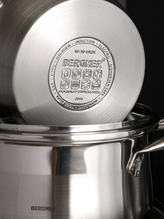 Bergner Gourmet Deep Stainless Steel Pot 4.5lt / 24cm