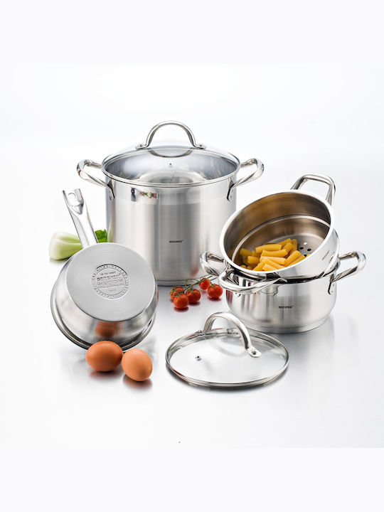 Bergner Gourmet Deep Stainless Steel Pot 4.5lt / 24cm