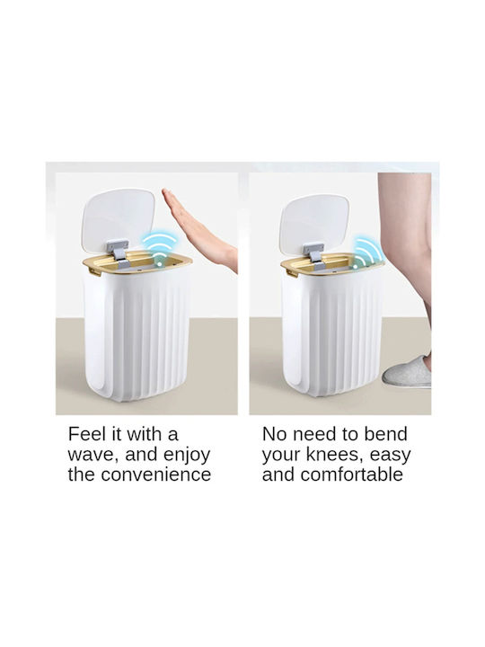 Waste Bin Waste Plastic with Photocell White 12lt 1pcs