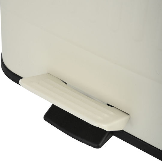 Estia Κάδος Soft Close Απορριμμάτων Μεταλλικός με Πεντάλ Ivory 30lt