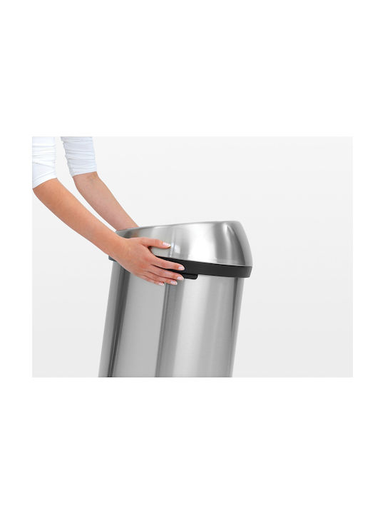 Brabantia Brabantia Metallischer Mülleimer Push Silber 60lt