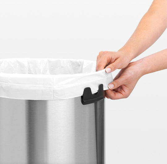 Brabantia Κάδος Απορριμμάτων Μεταλλικός Push Ασημί 60lt