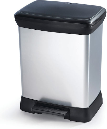 Curver Abfalleimer Recycling Kunststoff mit Pedal Silber 30Es 1Stück