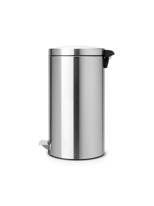 Brabantia Silent Twin Waste Bin Metallic with Pedal Silver 20cm