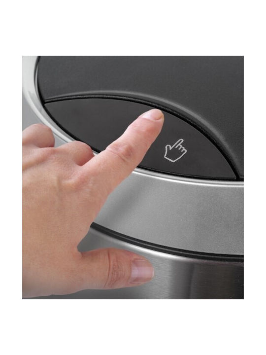 Emuca No Touch Abfalleimer Abfall aus Edelstahl mit Lichtsensor Silber 20Es 1Stück