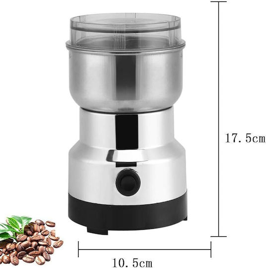 Boma Electric Coffee Grinder 150W for 50gr Beans Silver