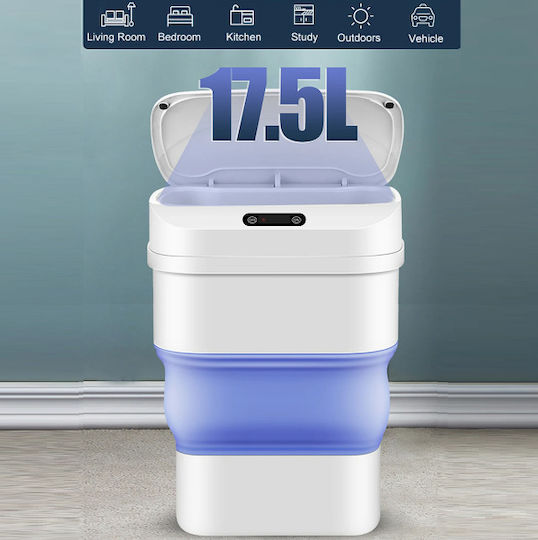 Divendi Kunststoff Mülleimer Mit Sensor Blau 17,5 l