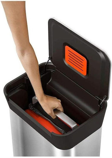 Joseph Joseph Waste Bin Made of Stainless Steel with Silver Pedal 30lt