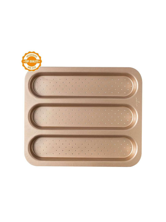 Decora Non-stick Aluminum Bread 3 Cups Baking Pan Rose Gold