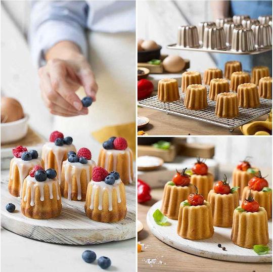 Decora Φόρμα Ζαχαροπλαστικής για Cupcakes/Muffins από Αλουμίνιο 12 Θέσεων Rose Gold