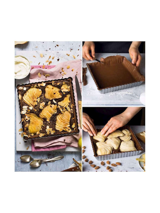 Decora Formă de Patiserie pentru Tartă din Aluminiu 21x21x3.5buc 1buc