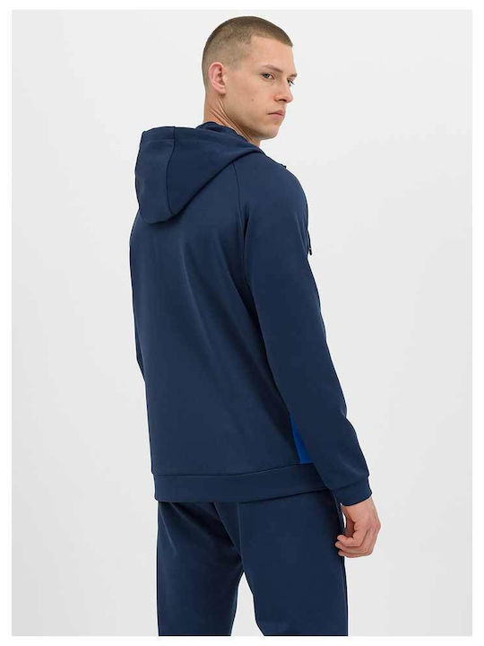 4F Herren Sweatshirt Jacke mit Kapuze und Taschen Marineblau