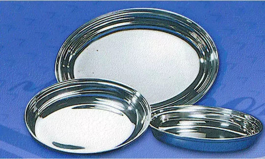 Veltihome Allset Capri Platou de Servire Oval Inox Argint 35buc 1buc