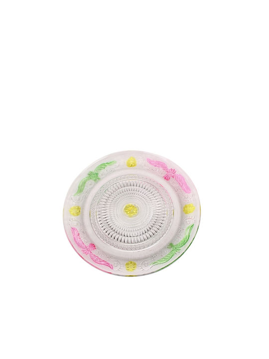 Keskor Glass Platter 30cm Serving Platter Colorful with Diameter 30cm