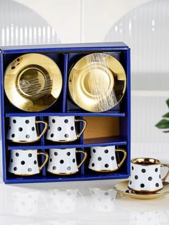 Etoile Set Tassen Kaffee Keramik Weiß DF-651A 6Stück