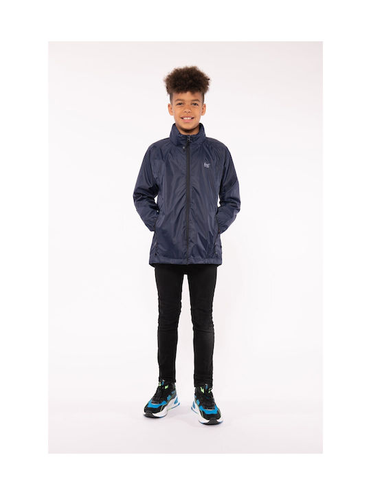 Wasserdichtes Kinder Casual Jacke Kurz mit Kapuze Dunkelblau