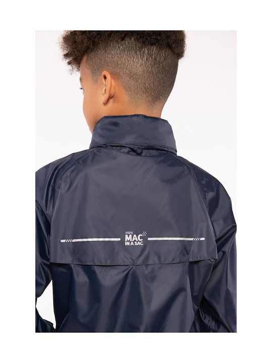 Wasserdichtes Kinder Casual Jacke Kurz mit Kapuze Dunkelblau
