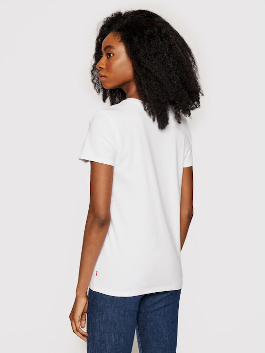 Levi's The Perfect Tee Peanuts Sommerlich Damen Baumwolle Bluse Kurzärmelig Weiß