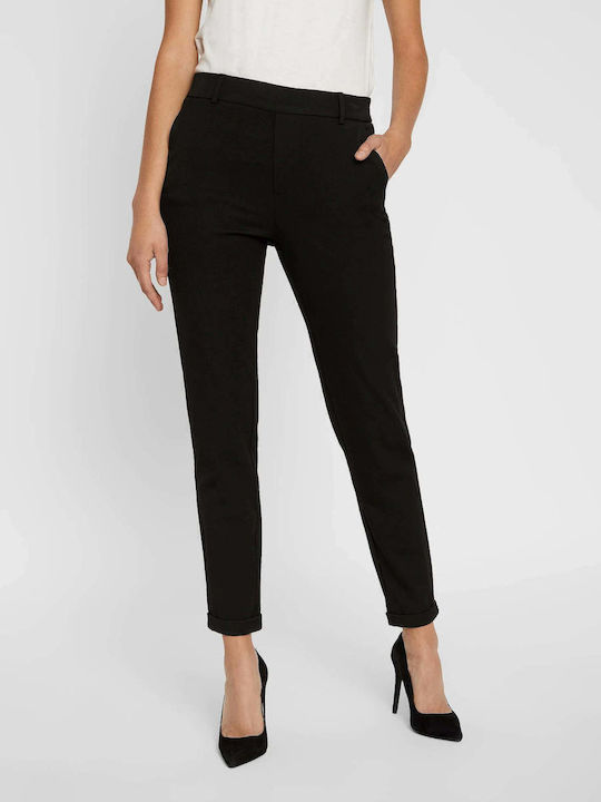 Women's Fabric Trousers Loose Fit Black