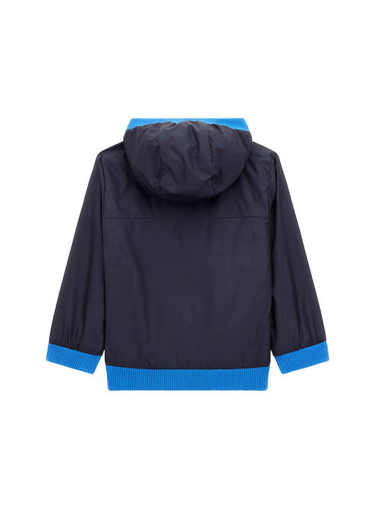 Guess Kids Casual Jacket Windproof with Hood Blue