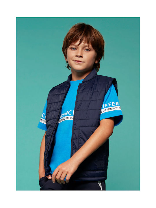 Mayoral Kids Quilted Jacket Sleeveless Navy Blue