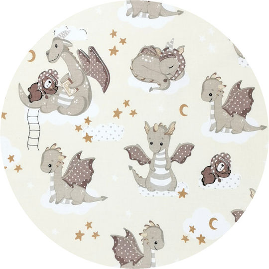 Qmini Set Cearceafuri Single Bumbac Bej 140x200cm 2 Bucăți