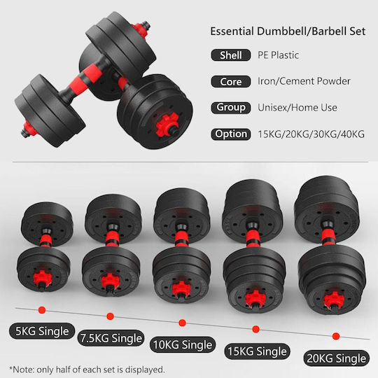 Barbell Αλτήρες Σετ με Μπάρα Συνολικού Βάρους 10kg