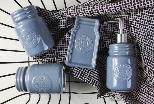Viosarp Viosarp Ceramic Bathroom Accessory Set Gray 4 Pieces
