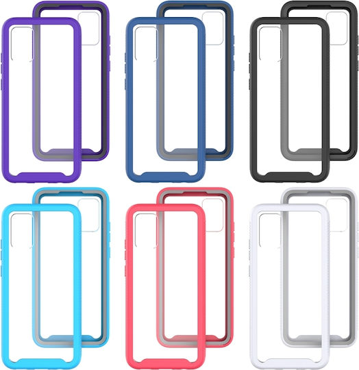 Version Starry Sky Solid Color Series Shockproof Задна корица Пластмаса / Силикон Черен (Galaxy A02s)