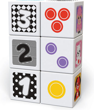 Kids Hits Educational Building Blocks with Images Made of Wood for 1+ Years 6 Pieces