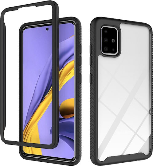 Starry Sky Solid Color Series Shockproof Задна корица Пластмаса / Силикон Черен (Galaxy A31)