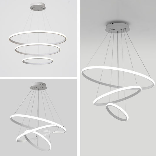 Powertech Adjustable Pendant Light White 60x60cm