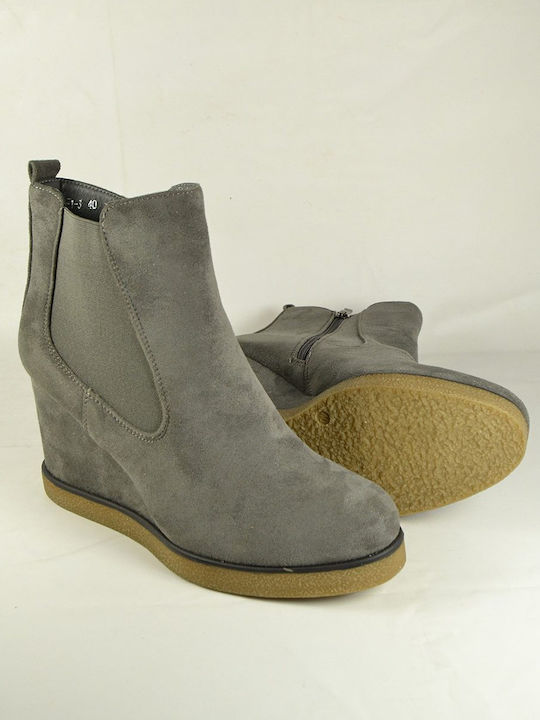 Beltipo Women's Ankle Boots Platform Gray