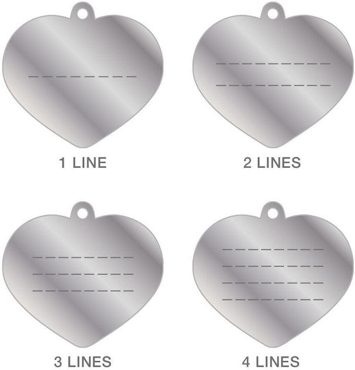 My Family Basic Dog ID Tag Heart Blue Metal Large Personalized