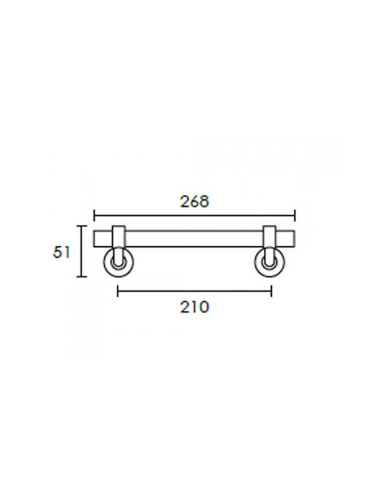 Convex Handgriff Vordertür C544 210mm Oxide