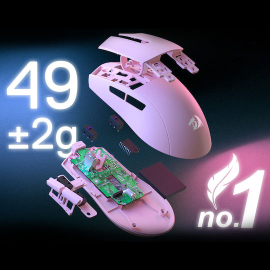 Redragon M916 PRO 4K Ασύρματο Gaming Ποντίκι 26000 DPI Ροζ