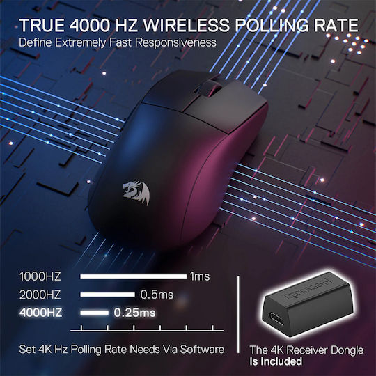 Redragon M916 PRO 4K Wireless Gaming Mouse 26000 DPI Black