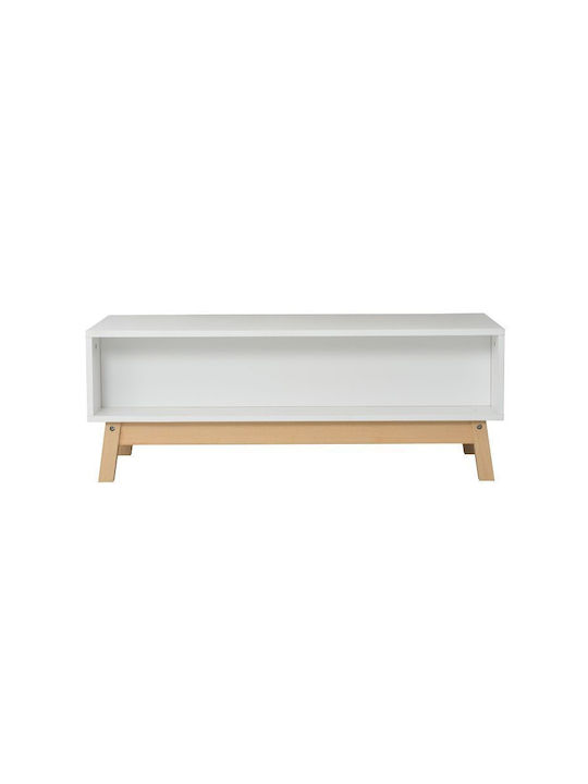 Rectangular Central Coffee Table Aria Wooden White-Natural W100xL50xH37cm