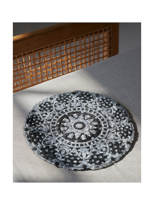 Pennie Round Wicker Placemat Gimlet Black 30cm