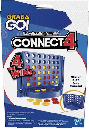 Board Game Connect 4 Grab And Go for 2 Players 6+ Years Old (EN) Hasbro