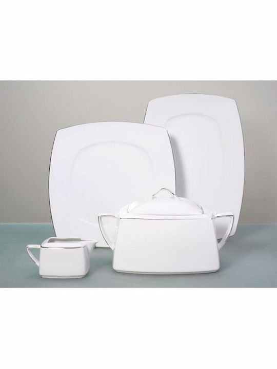 Cryspo Trio Nagoya Porcelain Dinnerware Set Platin 20pcs