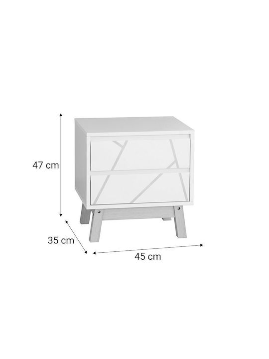 Κομοδίνο Aria Ξύλινο Μπεζ 45x35x47cm